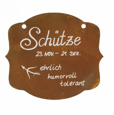 Sternzeichen "Schütze" | Rosttafel | H. 13 cm